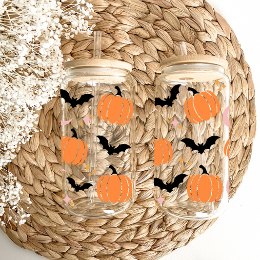 Spooky Pumpkin Can Glass