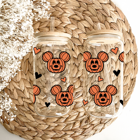 Mickey Pumpkin Can Glass