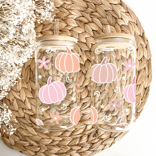 Boho Pumpkin Can Glass