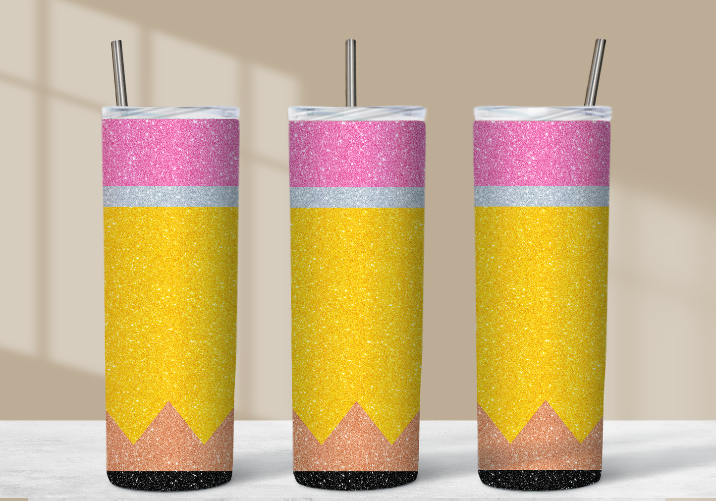 Glitter Pencil Tumbler