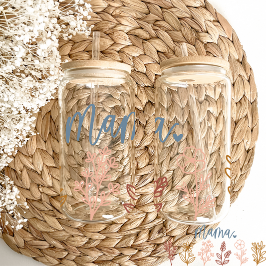 Mama Wildflower Can Glass