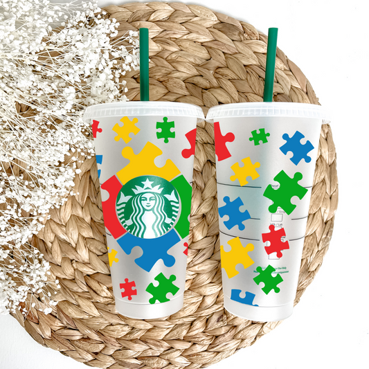 Autism Puzzle Cold Cup